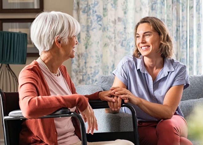 woman-and-senior-mom-sitting